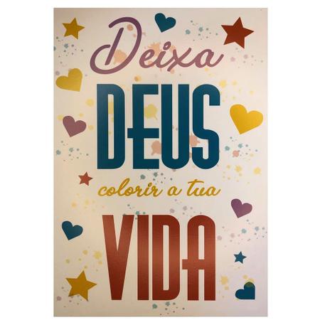 Imagem de Quadro MDF Grande - Deixa Deus Colorir Tua Vida