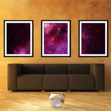 Imagem de Quadro mdf preto 55x110 universo colorido mod 164