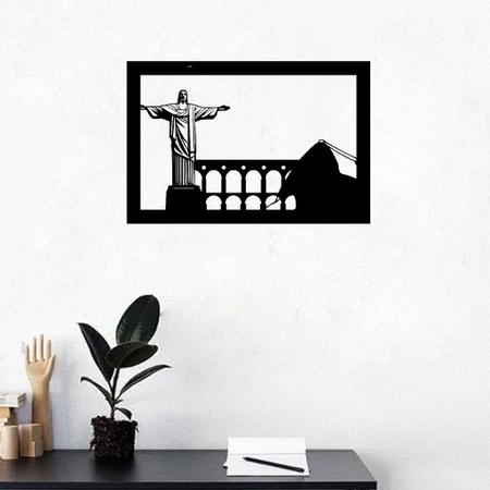 Imagem de Quadro MDF Vazado Rio de Janeiro Pontos Turísticos Decorativo Sala Quarto Ambientes Cabeceira