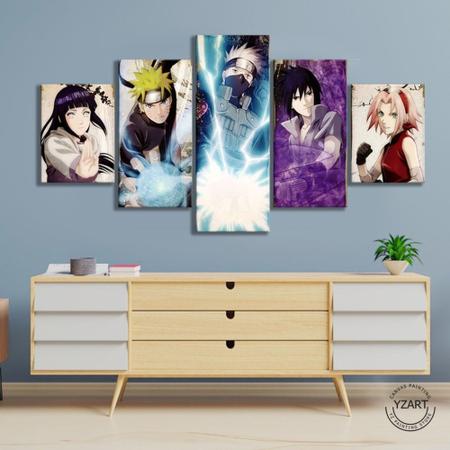 Quadro Mosaico 5 peças Personagens Naruto dos desenhos animados Painel Decorativo - NEYRAD Imagem de Quadro Mosaico 5 peças Personagens Naruto dos desenhos animados Painel Decorativo