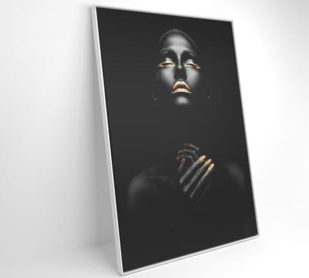 Imagem de Quadro mulher negra dourado contraste