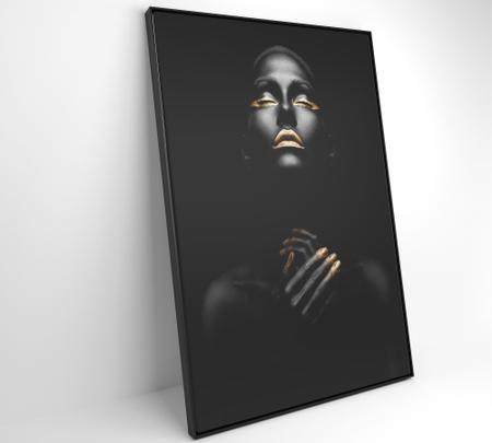 Imagem de Quadro mulher negra dourado contraste