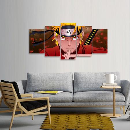 Quadro em MDF Naruto Uzumaki fundo com desenho