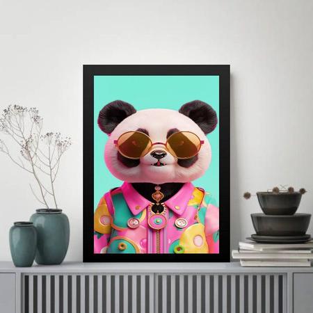 Imagem de Quadro Panda Humano - Óculos 33x24cm