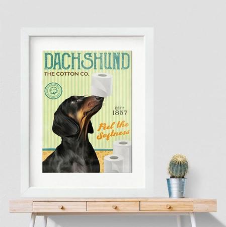 Imagem de Quadro Para Banheiro Dachshund- 60x48cm