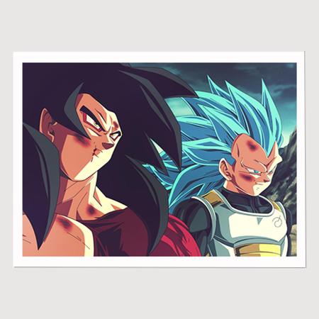 Kit 6 Quadros Dragon Ball Personagens com Moldura e Vidro