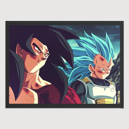 Kit 6 Quadros Dragon Ball Personagens com Moldura e Vidro