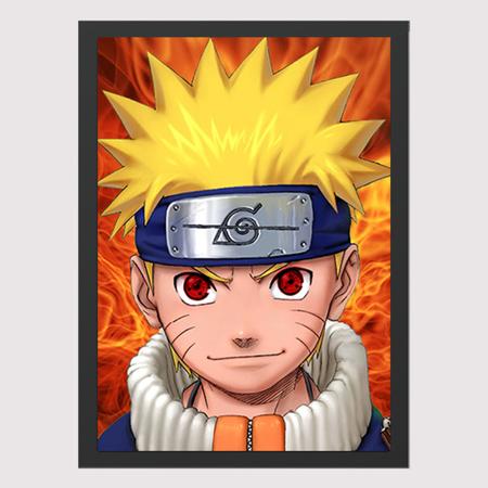 Quadro em MDF Naruto Uzumaki fundo com desenho