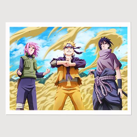 Quadro Decorativo Naruto e Sasuke Animes c/ Moldura e Vidro