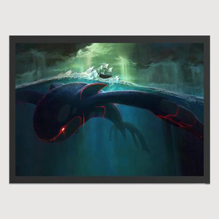 Quadro para Quarto Pokemon GO Kyogre Lendário 45x33 A3 - Tudo4Home