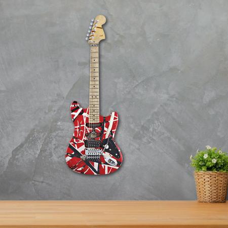 Imagem de Quadro Placa Decorativa Formato - Guitarra Vermelha Halen
