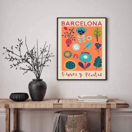 Quadro Poster Flores e Plantas - Barcelona 24x18cm - Quadros On-line Imagem de Quadro Poster Flores e Plantas - Barcelona 24x18cm