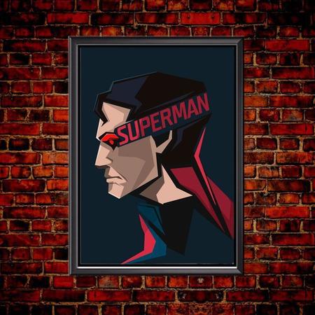 Imagem de Quadro Poster Minimalista Face Superman