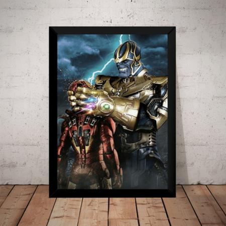 Imagem de Quadro Poster Moldura Thanos X Homem De Ferro Vingadores