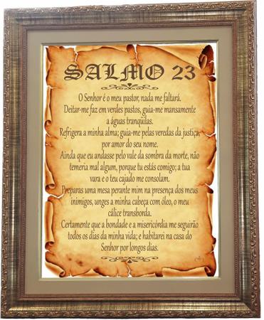 Quadro decorativo Salmo 23 com anjos sku: 148