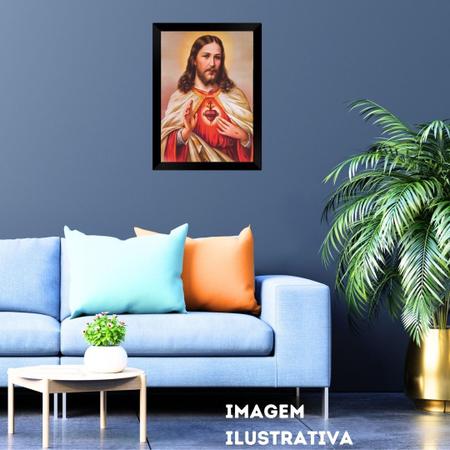 Imagem de Quadro Religioso Sagrado Coração de Jesus mod. 3 A4 - FR112