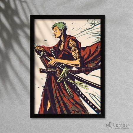 Quadro de mdf poster sem moldura Anime, Mangá, One Piece, Zoro