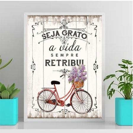 Imagem de Quadro Seja Grato A Vida Retribui 45x34cm - com vidro