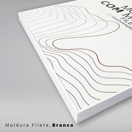 Imagem de Quadro Sound Wave Colors 60x30 Filete Branco Moldura Filete, Branca