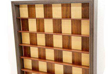 Tabuleiro xadrez plano marchetado madeira nobre 46x46cm karin grace