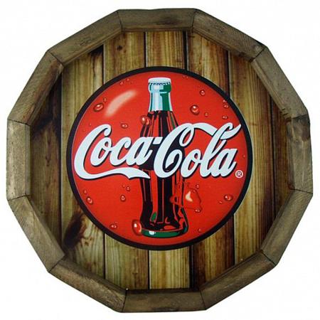 Imagem de Quadro Tampa de Barril em Madeira Rústica - Coke