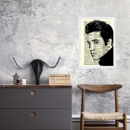 Imagem de Quadro Vintage Elvis Presley 33X24Cm - Com Vidro