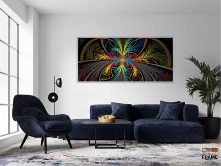 Imagem de Quadro Vitral Abstrato Decorativo em Tecido Canvas 130x60