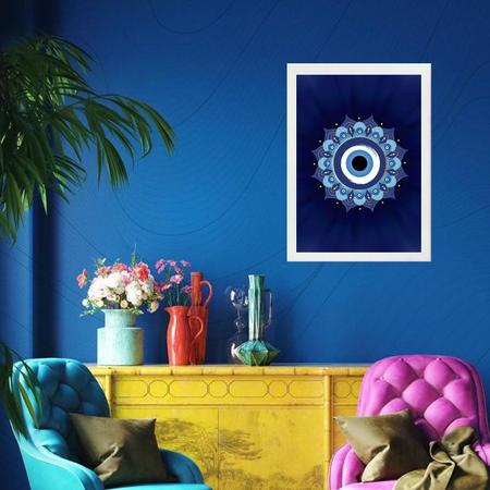 Imagem de Quadro Zen Mandala Olho Grego 45x34cm - com vidro