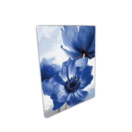 Quadro Canvas Decorativo Flor Azul 90x180 Super Grande - Futura Decor