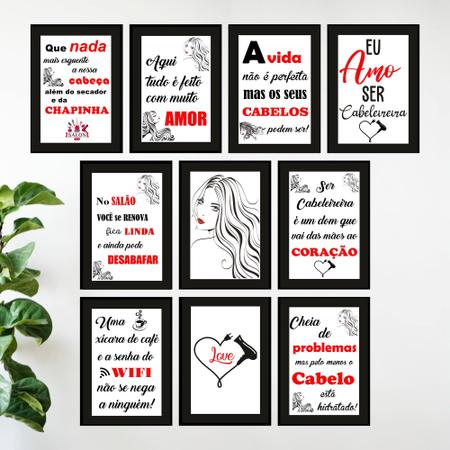 Quadros Cabeleireira Salão Beleza Decoração Frases 10 Peças