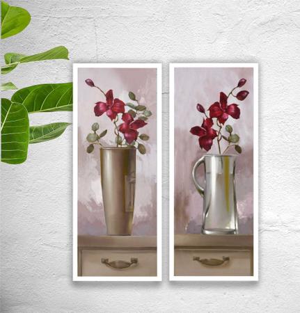 Quadros Decorativo Kit Cozinha Kit Quarto Jarros Flores Rosa - Quadros A+ Imagem de Quadros Decorativo Kit Cozinha Kit Quarto Jarros Flores Rosa