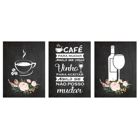 Imagem de Quadros Decorativos Cozinha Café e Vinho Copa Sala Àrea Gourmet PMG