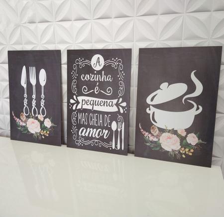 Imagem de Quadros Decorativos Cozinha Panela e Talher Copa Sala Àrea Gourmet PMG