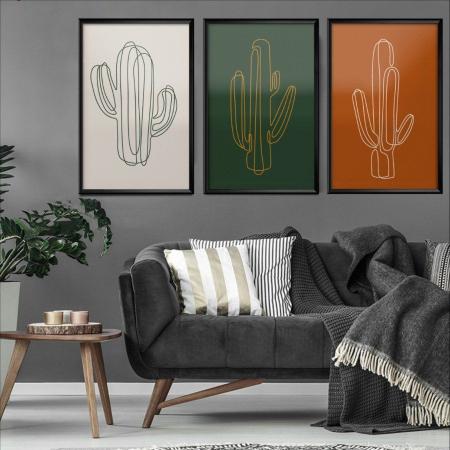 Quadros Decorativos Desenho Cactos Desenhos á Mão Bege Quarto Moderno –  Decora 10