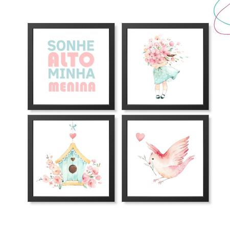 Imagem de Quadros Decorativos Infantil Jardim Encantado Aquarela