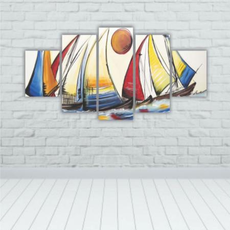 Imagem de Quadros Decorativos MDF Barcos Abstratos