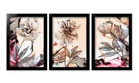 Quadros Decorativos Parede Moldura Flores Floral Sala Quarto - Fourdec Imagem de Quadros Decorativos Parede Moldura Flores Floral Sala Quarto