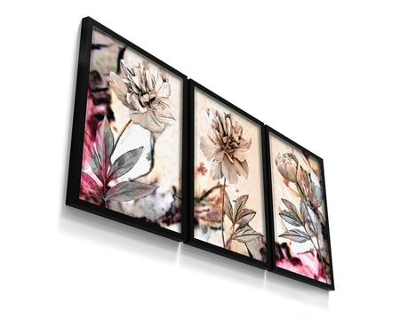 Quadros Decorativos Parede Moldura Flores Floral Sala Quarto - Fourdec Imagem de Quadros Decorativos Parede Moldura Flores Floral Sala Quarto