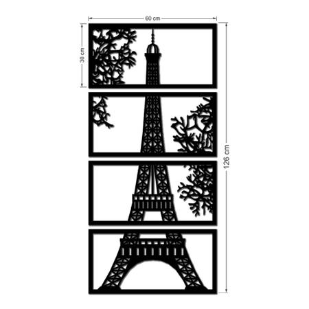 Imagem de Quadros Decorativos Paris Torre Eiffel para Sala ou Quarto Vazados em MDF