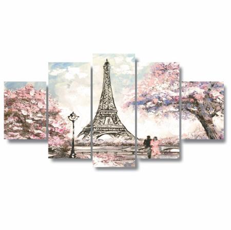 Imagem de Quadros Decorativos Paris Torre Eiffel Rosa Aquarela Sala Quarto
