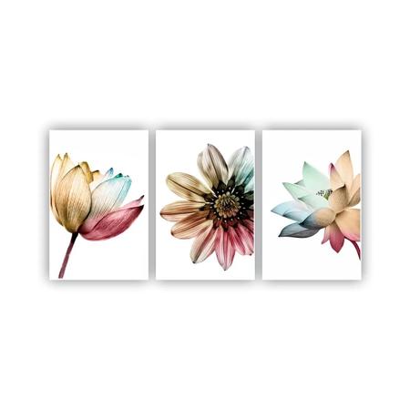 Imagem de Quadros Decorativos quarto Floral Colorido Flores 80x60