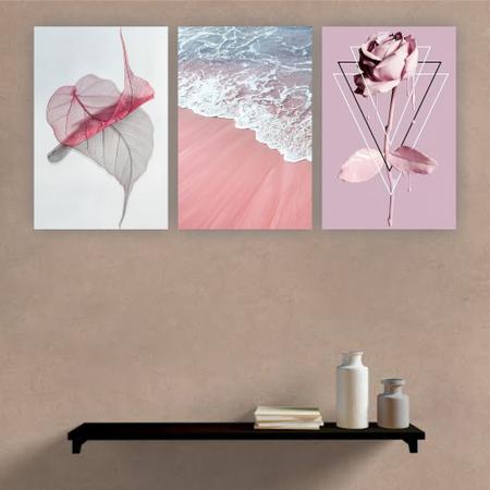 Imagem de Quadros Decorativos quarto Floral Praia Rosa 80x60