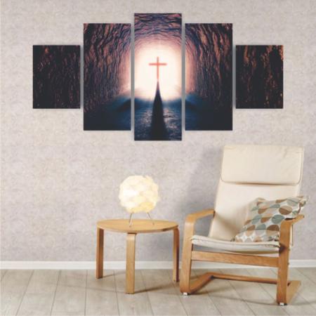 Imagem de Quadros Decorativos Religioso Caminho da Salvação Cruz Sala Quarto