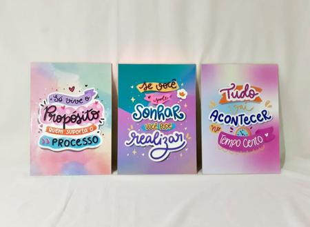 Quadros Salão Beleza Diva Motivação Frases 3 Peças 20x28cm