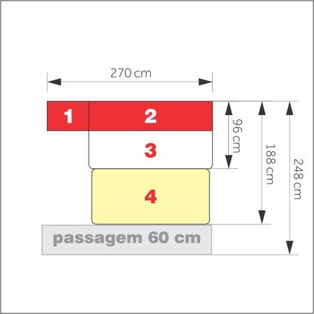 Imagem de Quarto Completo de Solteiro com 2 Camas e Guarda-Roupa 1326E Carvalho Claro