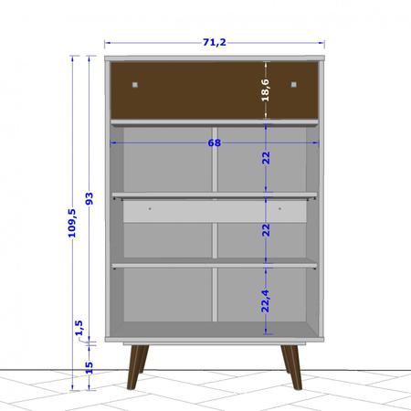 Imagem de Quarto Completo Solteiro com Cômoda, Sapateira, Painel Cabeceira e Mesa de Apoio Madeira Rústica