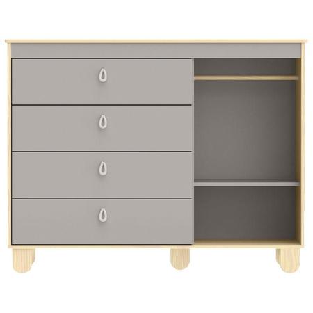Quarto de Bebê 4 Portas Cômoda com Porta Rope Natural Cinza e Colchão - Matic - Matic Moveis Imagem de Quarto de Bebê 4 Portas Cômoda com Porta Rope Natural Cinza e Colchão - Matic
