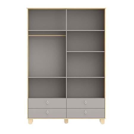 Quarto de Bebê 4 Portas Cômoda com Porta Rope Natural Cinza e Colchão - Matic - Matic Moveis Imagem de Quarto de Bebê 4 Portas Cômoda com Porta Rope Natural Cinza e Colchão - Matic