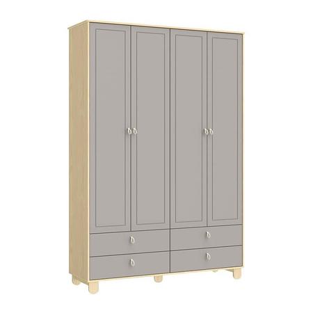 Quarto de Bebê 4 Portas Cômoda com Porta Rope Natural Cinza e Colchão - Matic - Matic Moveis Imagem de Quarto de Bebê 4 Portas Cômoda com Porta Rope Natural Cinza e Colchão - Matic