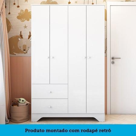 Imagem de Quarto de Bebê Berço Americano e Guarda Roupa 4 Portas Cômoda Cocada Espresso Móveis